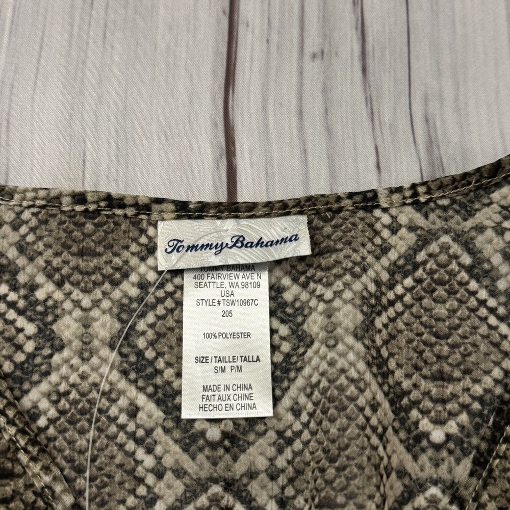 NWT‎ Tommy Bahama Snakeskin Print Sheer Swim Beach Cover Up Womens S/M Python - Picture 2 of 8